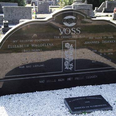 VOSS Elizabeth Magdelena BELLINGAN 1889-1967 &amp; Johannes Diederick 1899-1976 
