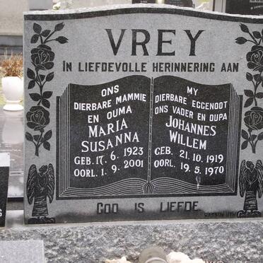 VREY Johannes Willem 1919-1970 &amp; Maria Susanna 1923-2001