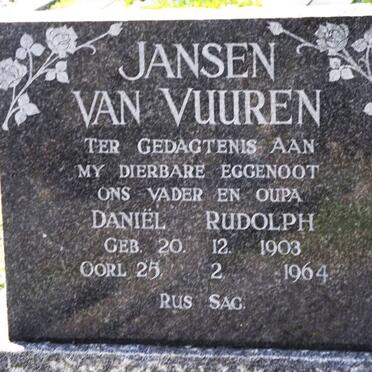 VUUREN Daniel Rudolph, jansen van 1903-1964