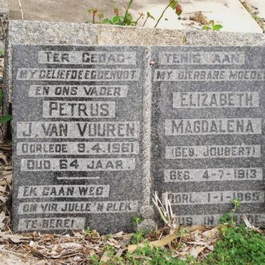 VUUREN Petrus J., van -1961 &amp; Elizabeth Magdalena JOUBERT 1913-1965