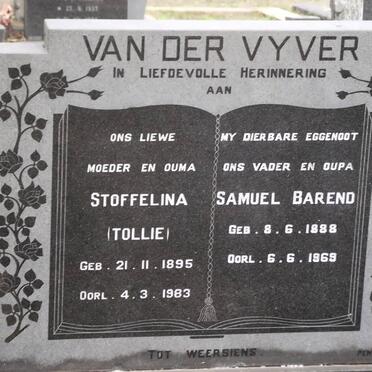VYVER Samuel Barend, van der 1888-1969 &amp; Stoffelina 1895-1963