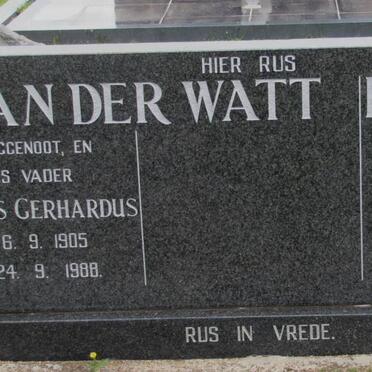 WATT Petrus Gerhardus, van der 1905-1988 :: KNOESEN Emma Elizabeth 1902-1982