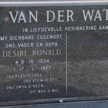 WATT Desiré Ronald, van der 1934-1977