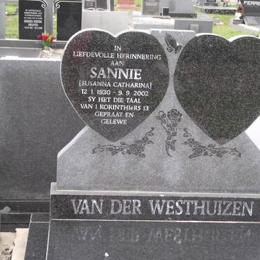 WESTHUIZEN Susanna Catherina, van der 1930-2002