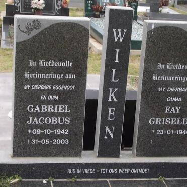 WILKEN Gabriel Jacobus 1942-2003 &amp; Fay Griselda 1946-
