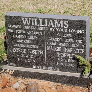 WILLIAMS George Joseph 1923-2005 &amp; Maggie Charlotte 1929-2010