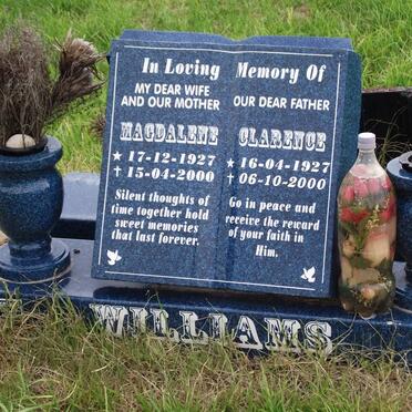 WILLIAMS Magdalene 1927-2000 &amp; Clarence 1927-2000