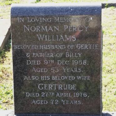 WILLIAMS Norman Percy -1959 &amp; Gertrude -1976
