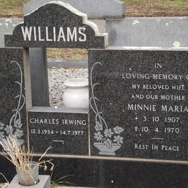 WILLIAMS Minnie Maria 1907-1970 :: WILLIAMS Charles Irwing 1934-1977