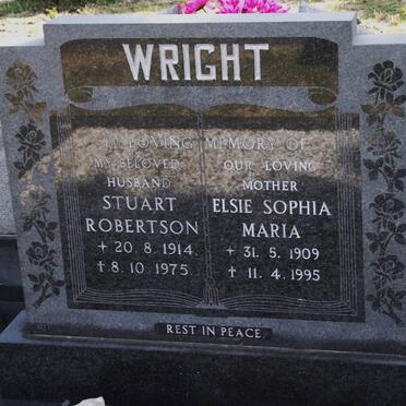 WRIGHT Stuart Robertson 1914-1975 &amp; Elsie Sophia Maria 1909-1995