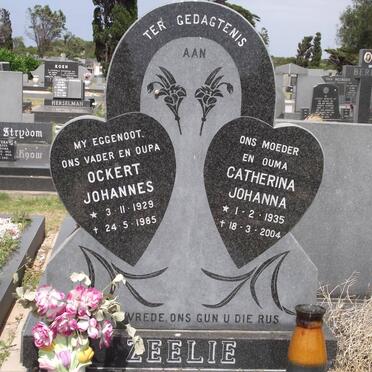ZEELIE Ockert Johannes 1929-1985 &amp; Catherina Johanna 1935-2004