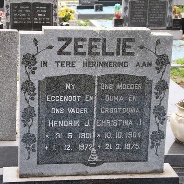 ZEELIE Hendrik J. 1901-1972 &amp; Christina J. 1904-1975