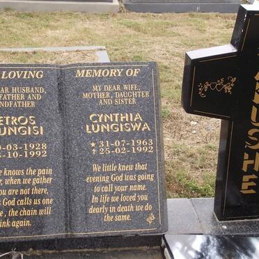 XAKUSHE Petros Mlungisi 1928-1992 ::  XAKUSHE Cynthia Lungiswa 1963-1992