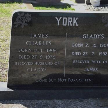 YORK James Charles 1906-1975 &amp; Gladys 1908-1992