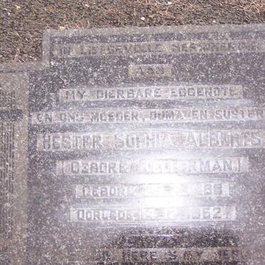 ALBERTS Hester Sopia nee KELLERMAN 1889-1952