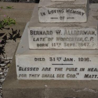 ALDERMAN Bernard W. 1847-1916