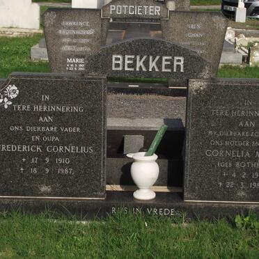 BEKKER Frederick Cornelius 1910-1987 &amp; Cornelia Maria BOTHMA 1913-1980