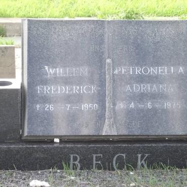 BECK Willem Frederick -1950 &amp; Petronella Adriana -1975