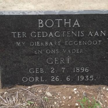 BOTHA Gert 1896-1935