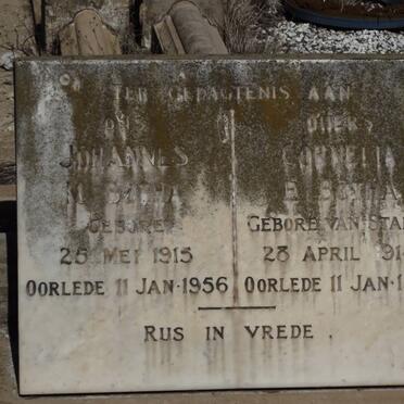 BOTHA Johannes M. 1915-1956 &amp; Cornelia E. VAN STADEN 1914-1956