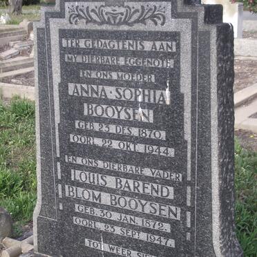 BOOYSEN Anna Sophia 1870-1944 &amp; Louis Barend Blom 1872-1947