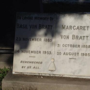 BRATT Basil, von 1885-1953 &amp; Margaret 1888-1985