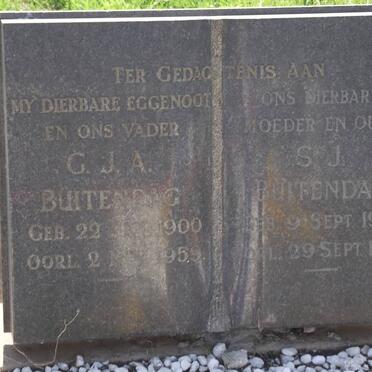 BUITENDAG G.J.A. 1900-1959 &amp; S.J. 1905-1980