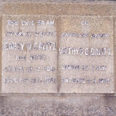 CALITZ Emily V. WISE 1852-1952 &amp; Mathys 1891-1953