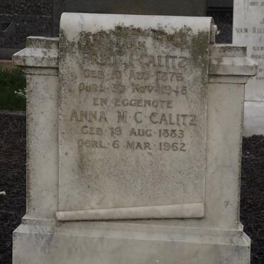 CALITZ Fred J. 1876-1948 &amp; Anna M.C. 1883-1962