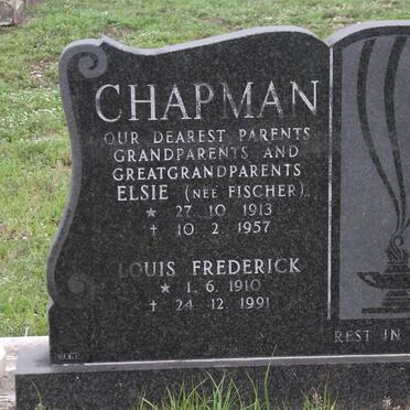 CHAPMAN Louis Frederick 1910-1991 &amp; Elsie FISCHER 1913-1957