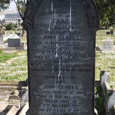 CLARKE John -1931 &amp; Emma BREAKWELL -1923