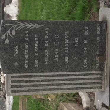 CLAASEN Anna E.C. nee CLAASSEN 1892-1969