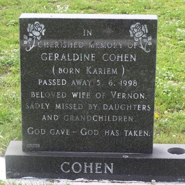 COHEN Geraldine nee KARIEM -1998