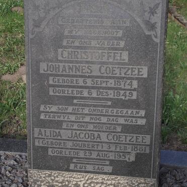 COETZEE Johannes 1874-1949 &amp; Alida Jacoba JOUBERT 1881-1957