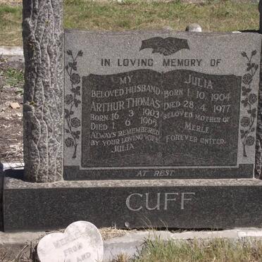 CUFF Arthur Thomas 1903-1965 &amp; Julia 1904-1977