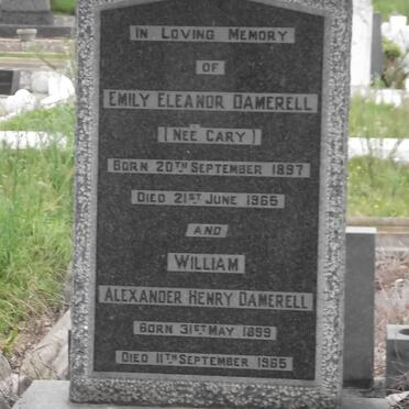 DAMERELL  William Alexander 1899-1965 &amp; Emily Eleanor CARY 1897-1965