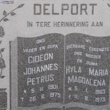 DELPORT Gideon Johannes Petrus 1901-1975 &amp; Hyla Maria Magdalena 1903-1973