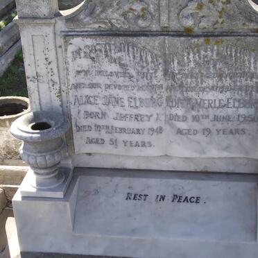 ELBURG Alice Jane JEFFREY -1948 :: ELBURG Edith Merle -1950