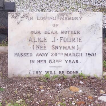 FOURIE Alice J. nee SNYMAN -1951