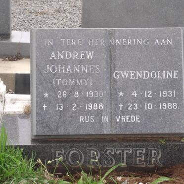 FORSTER Andrew Johannes 1930-1988 &amp; Gwendoline 1931-1988