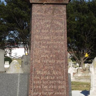 GIBSON William -1908 &amp; Maria Ann 1857-1930