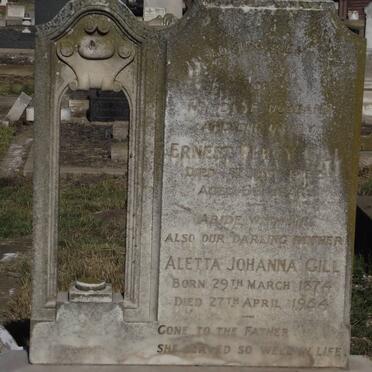 GILL Ernest Percy -1958 &amp; Aletta Johanna 1874-1954