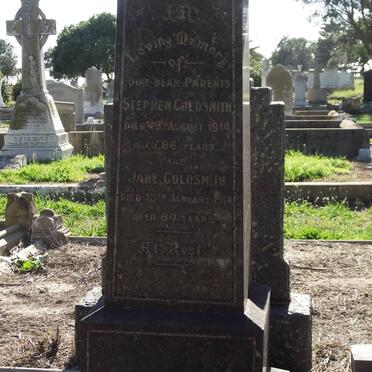 GOLDSMITH Stephen -1913 &amp; Jane -1914