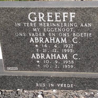 GREEFF Abraham C. 1927-1995 :: GREEFF Abraham C. 1958-1959