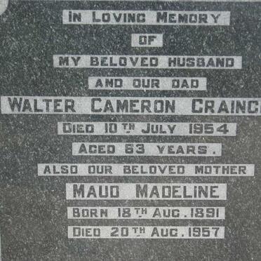 GRAINGER Walter Cameron -1954 &amp; Maud Madeline 1891-1957