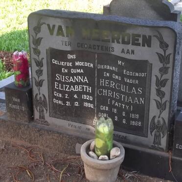 HEERDEN Herculas Christiaan, van 1919-1968 &amp; Susanna Elizabeth 1920-1996