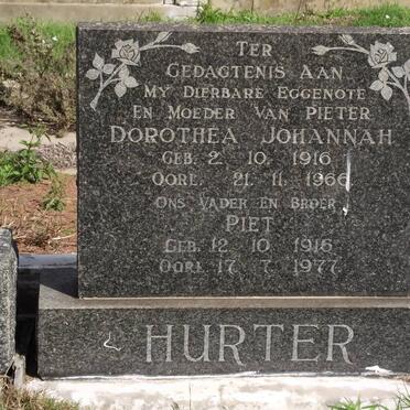 HURTER Dorothea Johanna H. 1916-1966 &amp; Piet 1915-1977