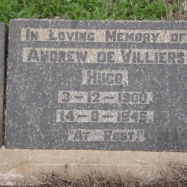 HUGO Andrew de Villiers 1900-1946