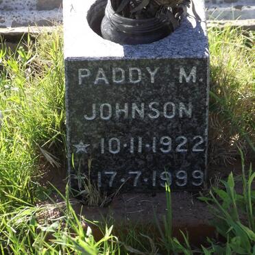 JOHNSON Paddy M. 1922-1999