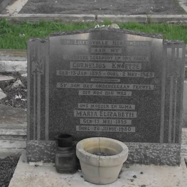 KNOETZE Cornelius 1895-1945 &amp; Maria Elizabeth 1895-1980